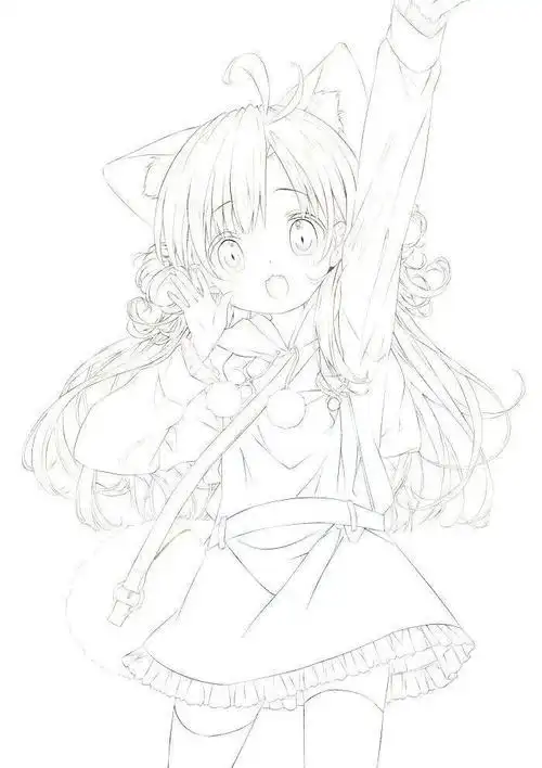 黑白线稿动漫人物线稿收藏起来临摹