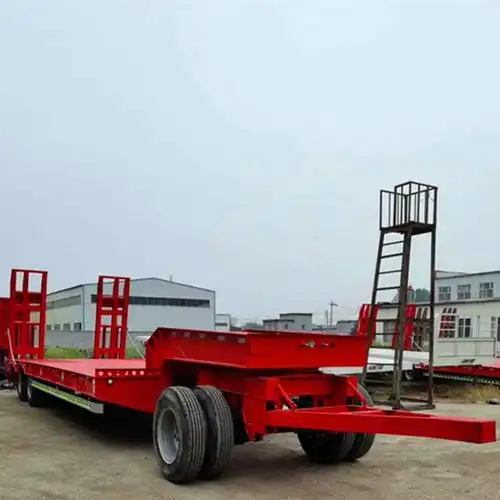 全挂式高栏拖车平板式全挂拖车二轴全挂车源自于梁山