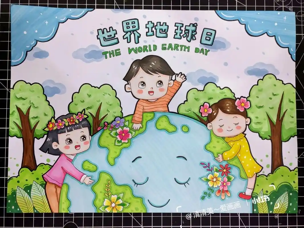 保护环境主题画#画画# #马克笔手绘# #世界地球日# #保护环境##保护