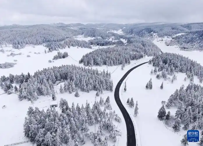 无人机航拍重庆武隆仙女山冰雪世界