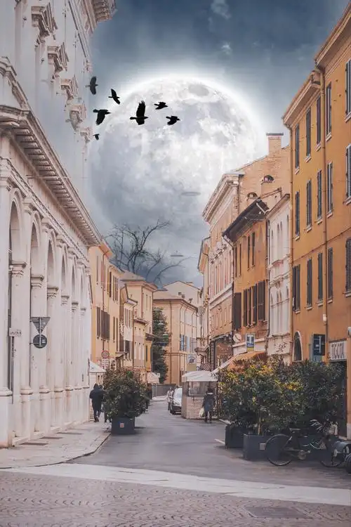 城市街道建筑唯美风景高清照片