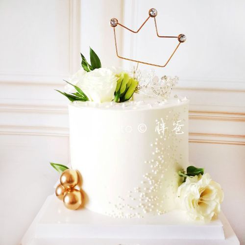 情人节皇冠蛋糕装饰唯美少女 珍珠王冠女王蛋糕装扮配饰摆件