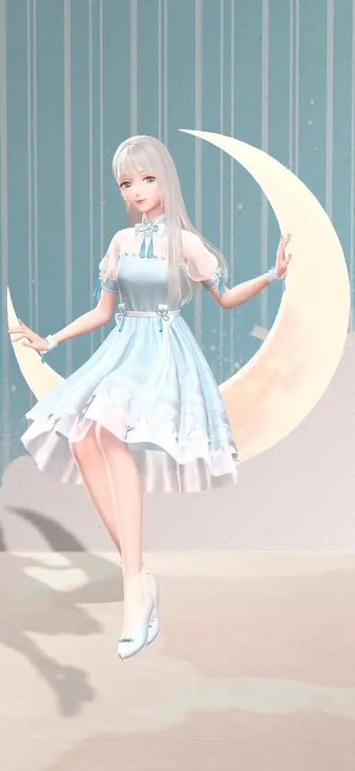 闪耀暖暖:秦衣「夜阑月」,淡蓝色的裙子静谧而淡雅