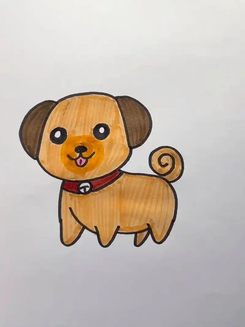 小狗简笔画教程 超级简单的小狗简笔画教程,一学就会~020202