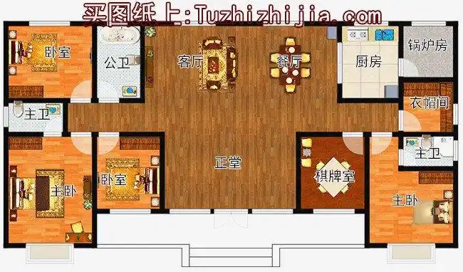 户型一:乡下自建平房设计图纸