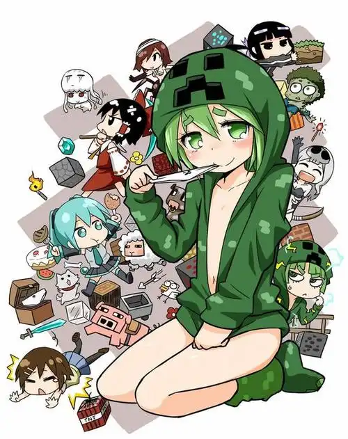 爆炸也要撩我的世界苦力怕娘图赏