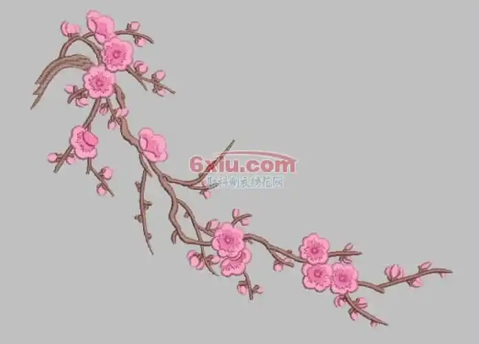 梅花绣花版带图片