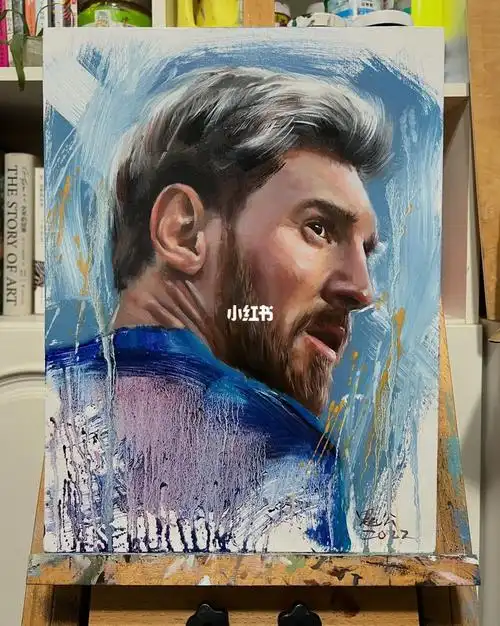 这个球星我绘  #梅西 #画画  #油画  #小红书成长助手@薯管家@小菏殚