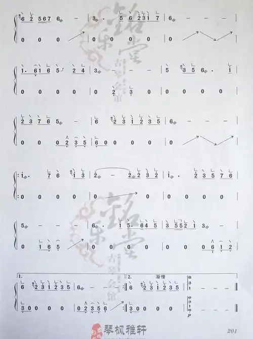 云水禅心古筝流行曲曲谱大全