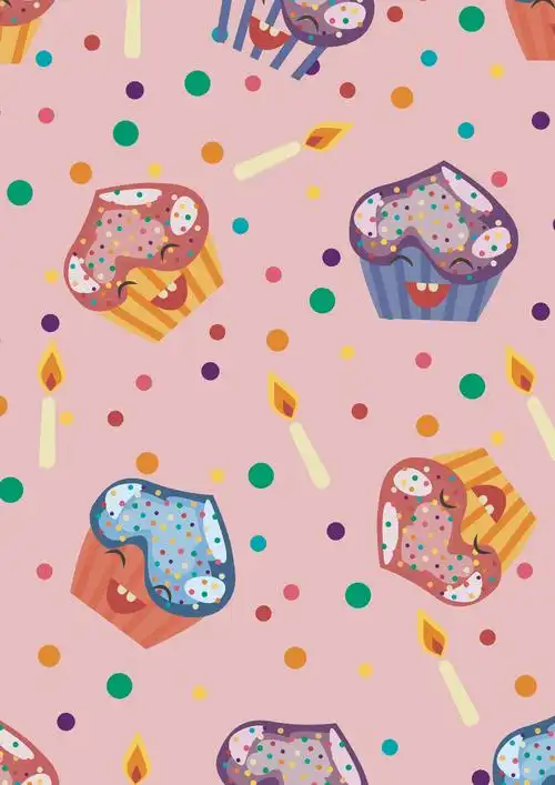 卡通图案卡通人物几何图形波点印花矢量图服装纺织面料数码印花花型