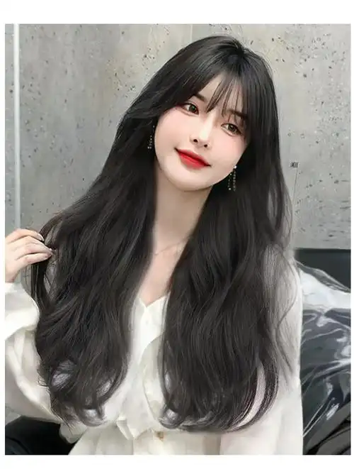 actualself假发长发渣女黑色大波浪长卷发仿真自然全头套假发女卷发黑