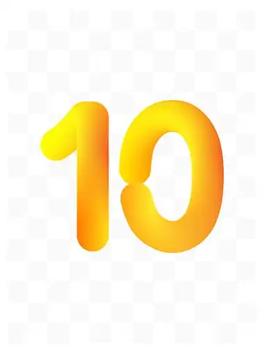 黄色数字10艺术字元素素材