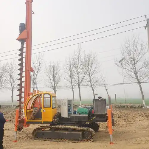 8米小型长螺旋打桩机履带式潜孔注浆加固钻机建筑工地地基打桩机