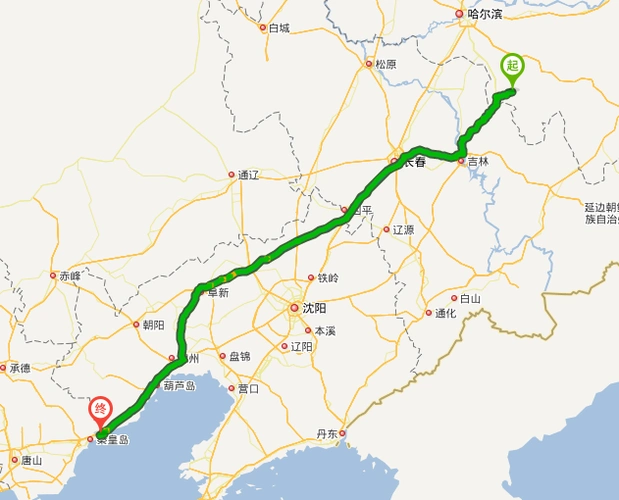 五常到山海关多少公里