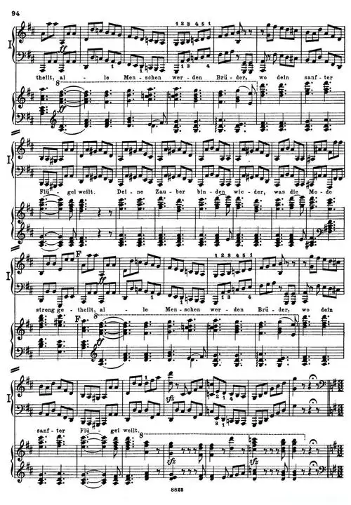 d小调第九交响曲o 125(双钢琴p93——102)简谱歌词