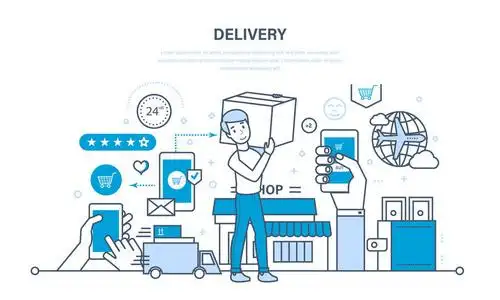 全周期全周期的定货, 采购的货物, 交付, 运输产品照片