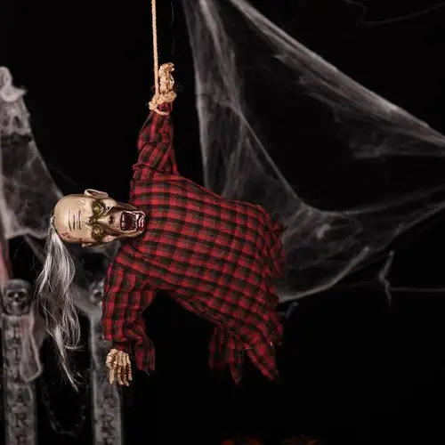 万圣节吊鬼惨叫吊死鬼鬼节密室鬼屋酒吧恐怖装饰道具发光发声骷髅