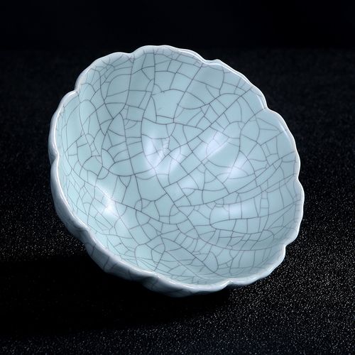 汝窑茶杯手工冰裂大号主人杯可养开片品茗怀旧茶杯