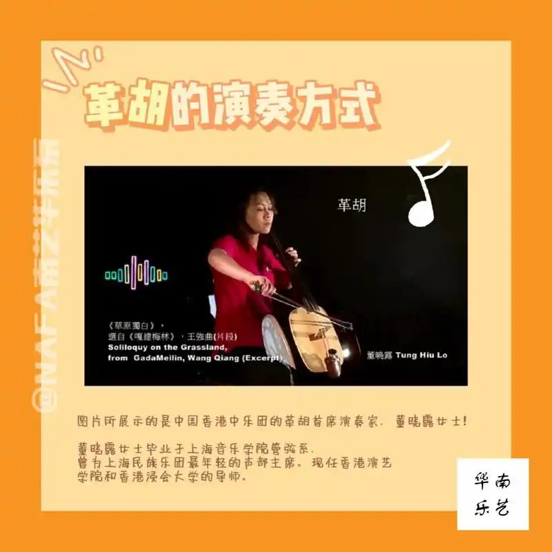 科普向99 | 每天认识一件华乐团乐器 95 革胡,是中国民族的低音拉