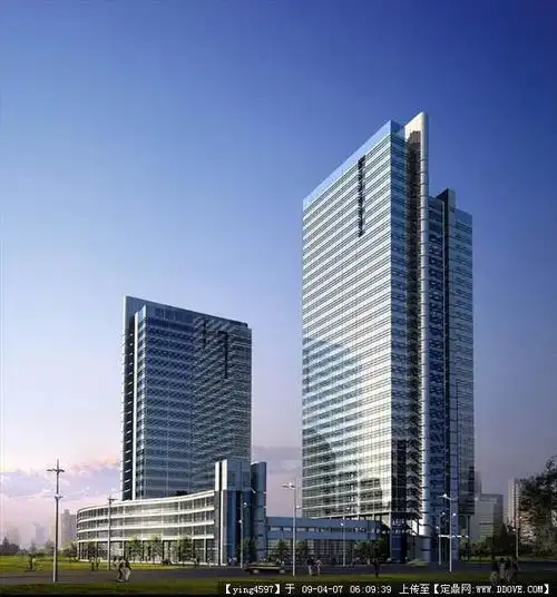 高层办公楼的下载地址,建筑效 果图,公共建筑效果图,建筑设计施工图纸