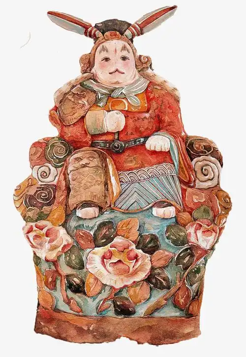 老北京兔儿爷免抠png素材下载,老北京兔儿爷pic设计元素,老北京兔儿爷