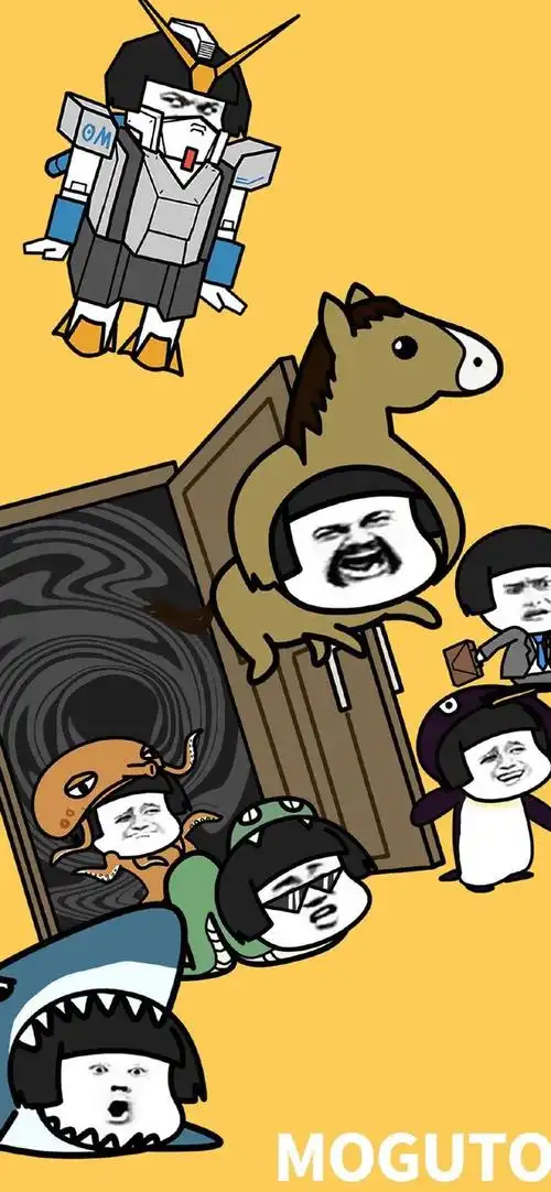 锁屏壁纸 可爱蘑菇头表情包搞怪壁纸 高清壁纸无水印