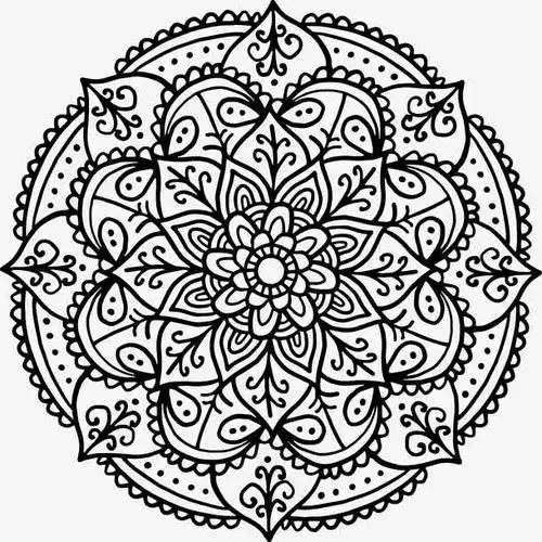 手绘曼陀罗对称花纹