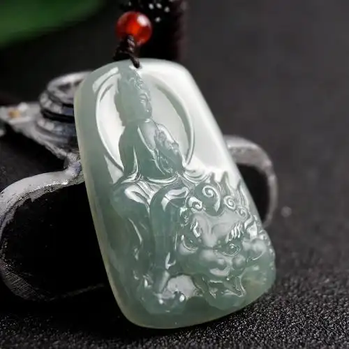 万佛轩缅甸天然翡翠玉石a货文殊菩萨吊坠毛衣链未镶嵌男女2019款