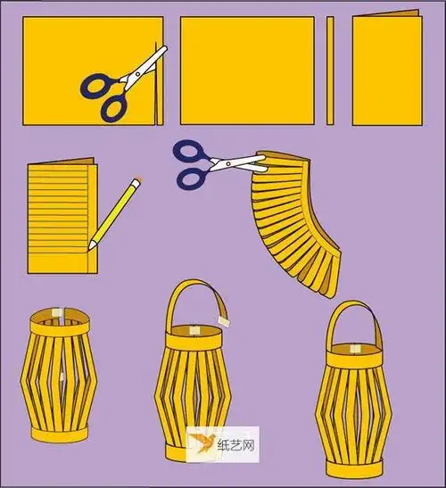 简易手工折纸灯笼图片