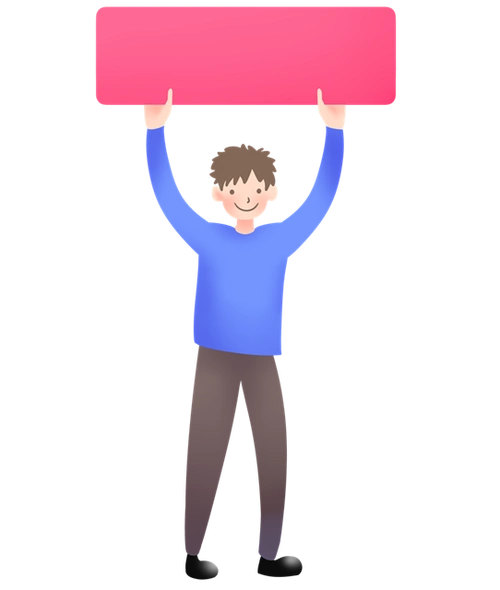 卡通小人举牌图片