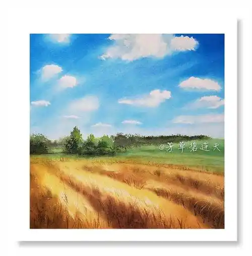 稻田水彩画 稻田水彩画步骤 - 水彩迷