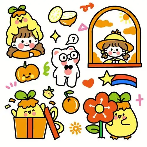 ipad画手帐贴纸手帐素材第866弹