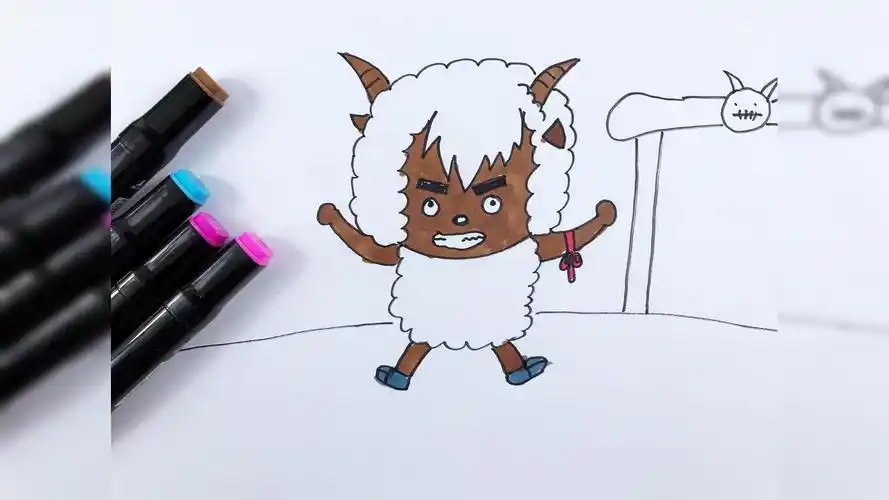 简笔画教程沸羊羊