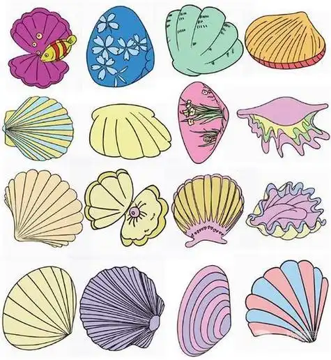 贝壳简笔画公主彩色