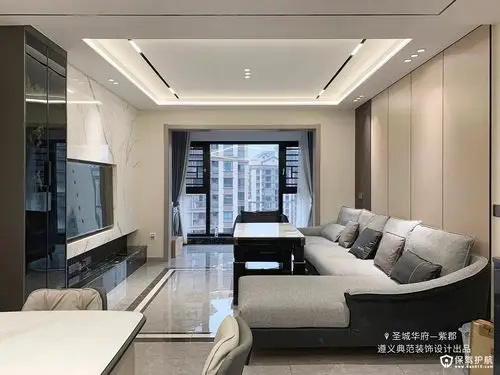 黑白灰无主灯现代风格装修设计效果图