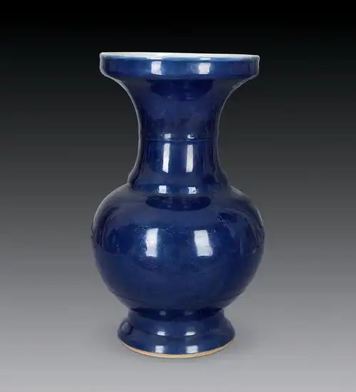 【清雍正 霁蓝釉盘口瓶】拍卖品_图片_价格_鉴赏