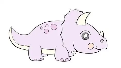 简单可爱的三角龙儿童卡通简笔画