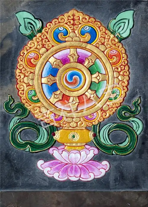 非物质文化遗产藏式吉祥八宝图 手工石刻明信片辟邪祈福家居摆件【价