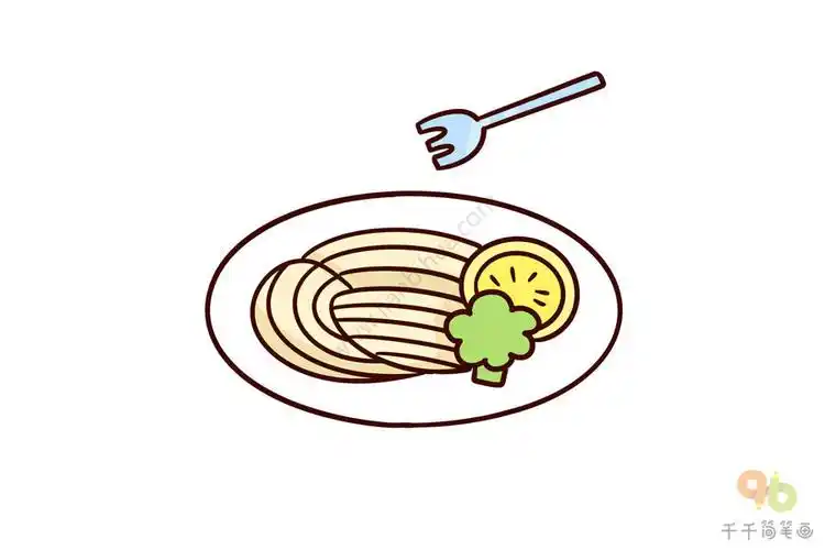 美食图鉴意大利面简笔画步骤图