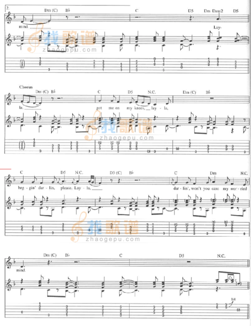 layla-eric clapton克莱普顿(原版吉他谱)