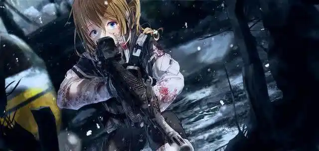 二次元动漫美图:枪与少女