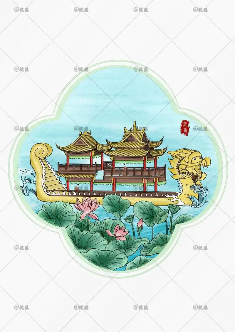 杭州#西湖 #插画#原创 - 抖音