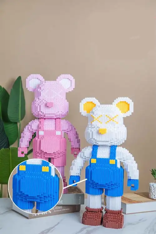 3d立体暴力熊积木兼容拼图玩具微小颗粒拼装女生男孩系列礼物 大号蓝