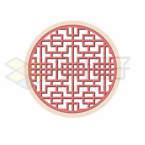 中国风圆形回字形窗格装饰图案1955911矢量图片免抠素材 装饰素材-第1