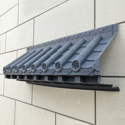 大号免架子中式仿古树脂瓦徽派建筑屋檐酒店餐厅门头墙面装饰挂件