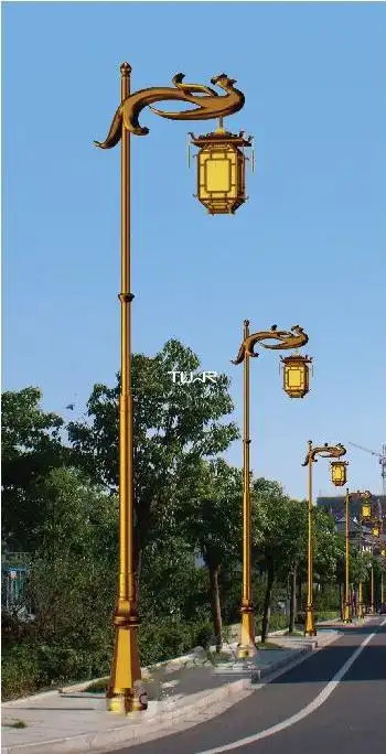 黄色led市电仿古路灯