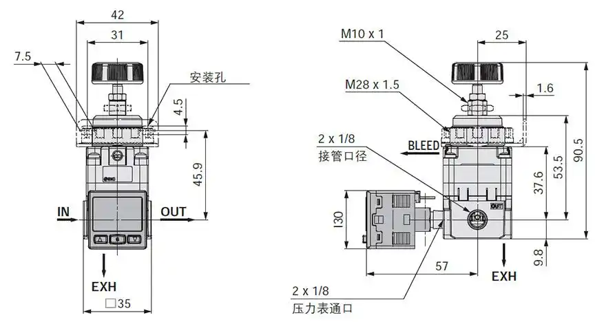 ir3021-03bed-a,精密减压阀 ir1000-a/2000-a/3000-a系列
