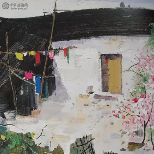 吴冠中《农家小院》