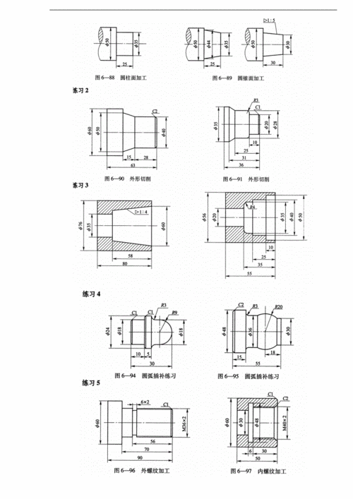 数控车工初级,级图纸大全.doc
