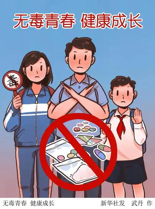 (图表·插画)〔国际禁毒日〕无毒青春 健康成长_新华社_北京_武丹